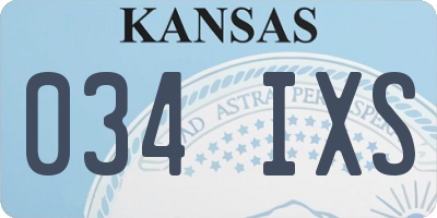 KS license plate 034IXS