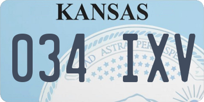 KS license plate 034IXV
