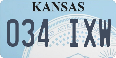 KS license plate 034IXW