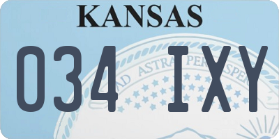 KS license plate 034IXY