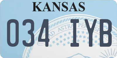 KS license plate 034IYB