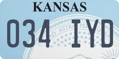 KS license plate 034IYD