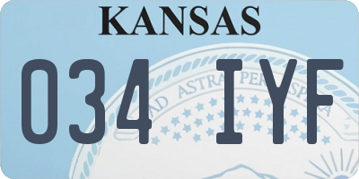 KS license plate 034IYF
