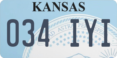 KS license plate 034IYI