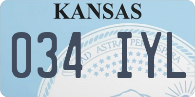 KS license plate 034IYL