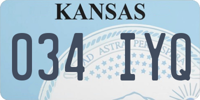 KS license plate 034IYQ