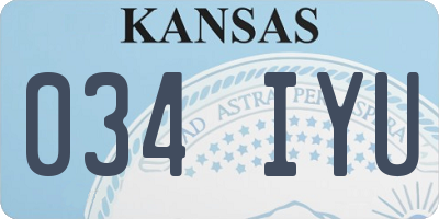 KS license plate 034IYU