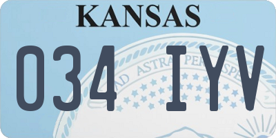 KS license plate 034IYV