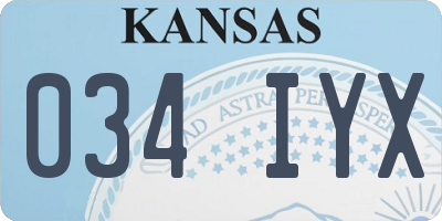 KS license plate 034IYX