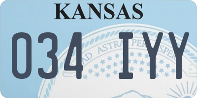 KS license plate 034IYY