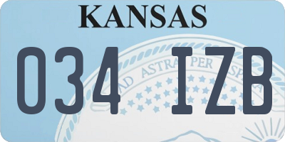 KS license plate 034IZB