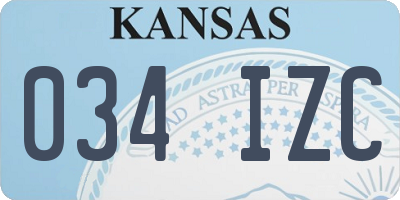 KS license plate 034IZC