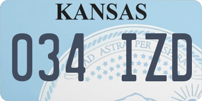 KS license plate 034IZD