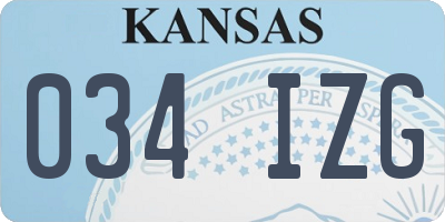 KS license plate 034IZG