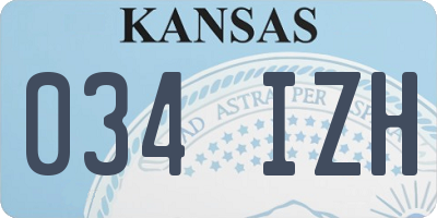 KS license plate 034IZH