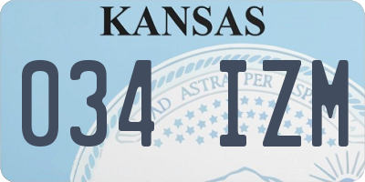 KS license plate 034IZM