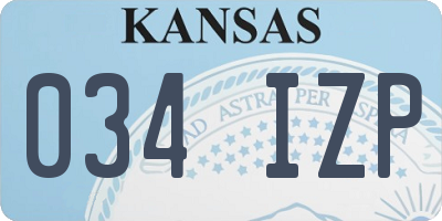 KS license plate 034IZP