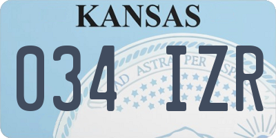 KS license plate 034IZR