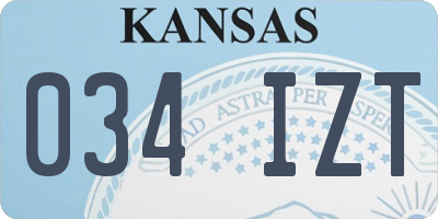 KS license plate 034IZT