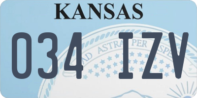 KS license plate 034IZV