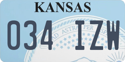 KS license plate 034IZW