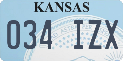KS license plate 034IZX