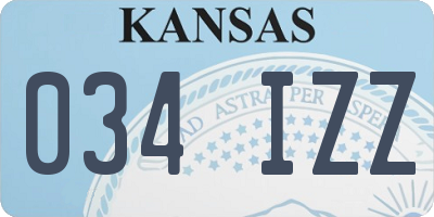 KS license plate 034IZZ