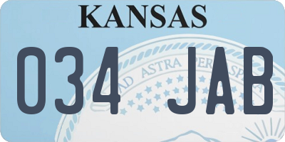 KS license plate 034JAB