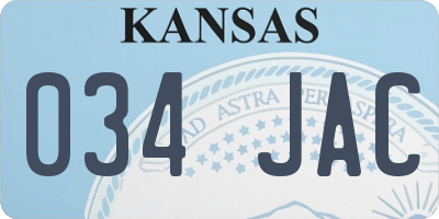 KS license plate 034JAC