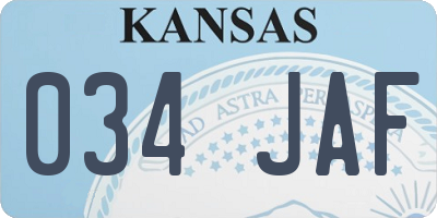 KS license plate 034JAF