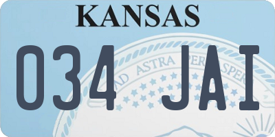KS license plate 034JAI