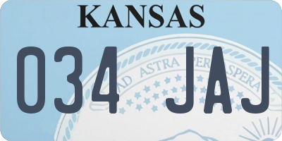 KS license plate 034JAJ