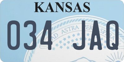 KS license plate 034JAQ