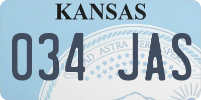 KS license plate 034JAS