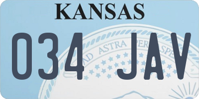 KS license plate 034JAV