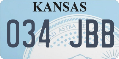 KS license plate 034JBB