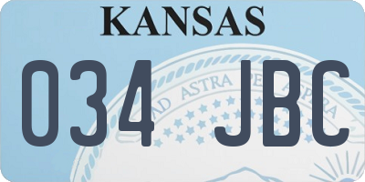 KS license plate 034JBC