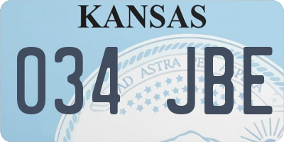 KS license plate 034JBE