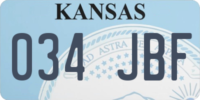 KS license plate 034JBF