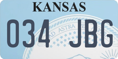 KS license plate 034JBG