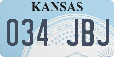 KS license plate 034JBJ