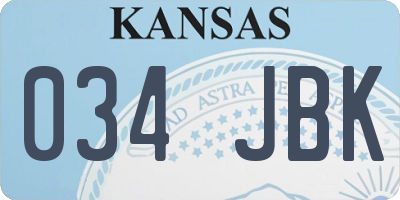 KS license plate 034JBK
