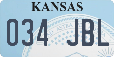 KS license plate 034JBL