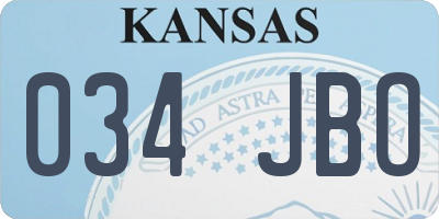 KS license plate 034JBO