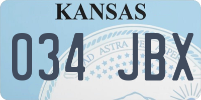 KS license plate 034JBX