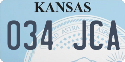 KS license plate 034JCA