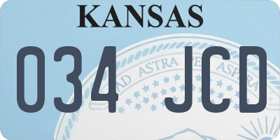 KS license plate 034JCD