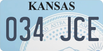 KS license plate 034JCE