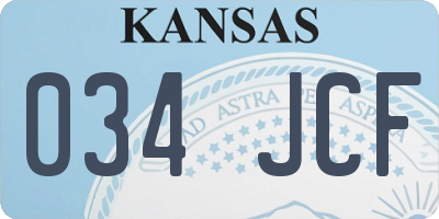 KS license plate 034JCF