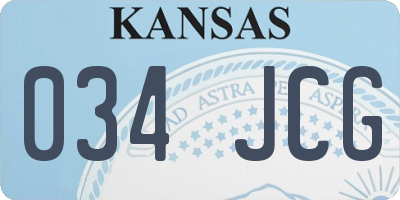 KS license plate 034JCG